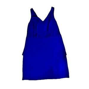 BCBGeneration Blue Black Dress Size 12 Back Zip Sleeveless Sexy Formal Dress